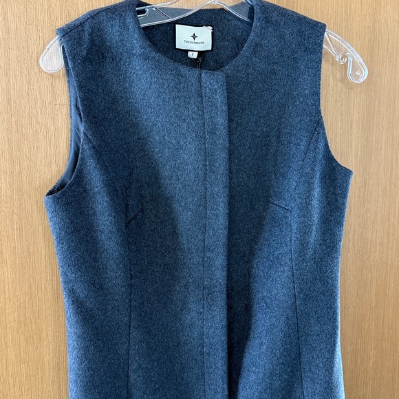 TUCKERNUCK Gray Wool Rhoda Midi Dress Womens Size 2 Small NWT - Picture 7 of 9